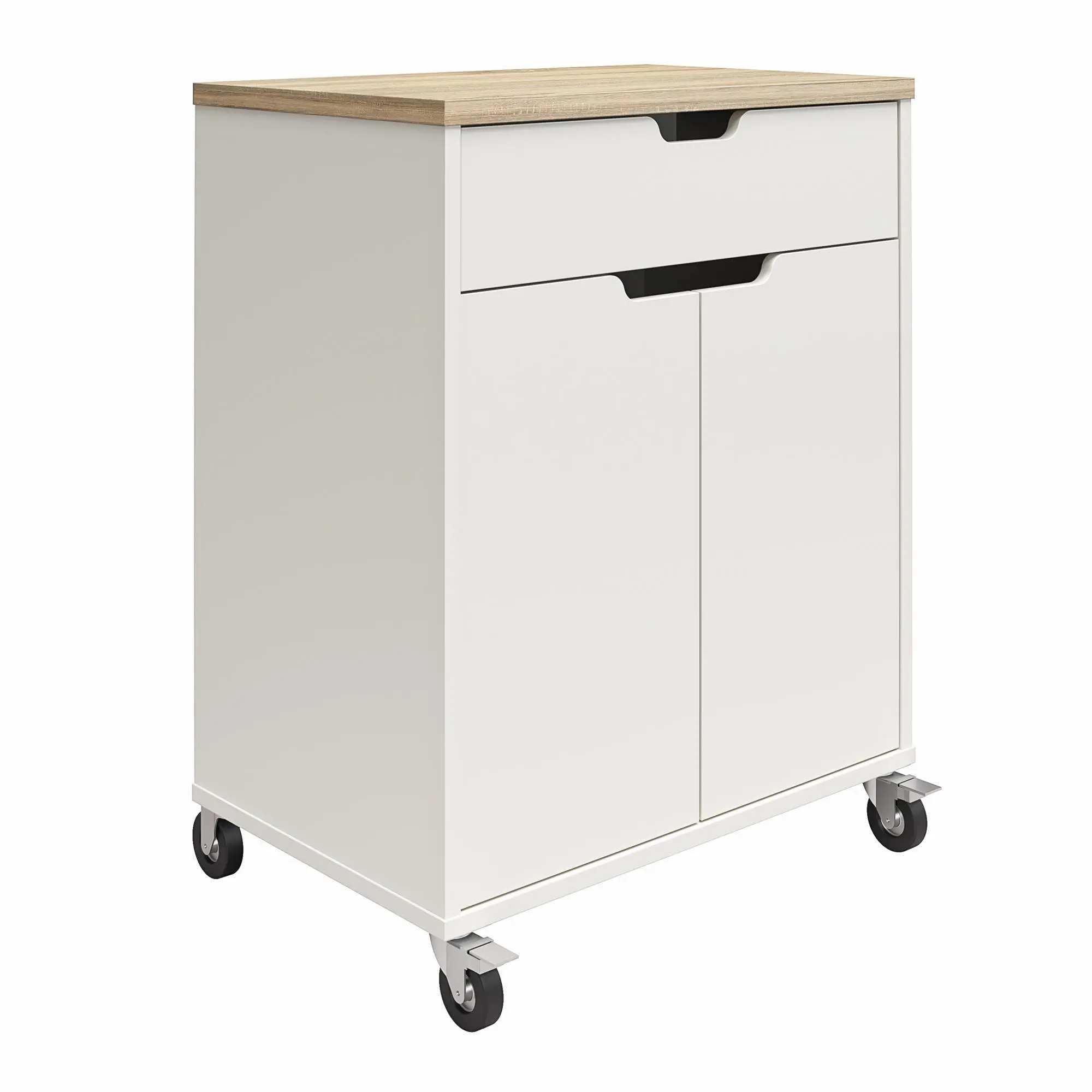 Versa White 2 Door and 1 Drawer Storage Cart