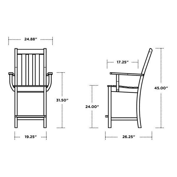 POLYWOOD Outdoor 9pc Dining Set -Farmhouse Trestle 59 Counter Height