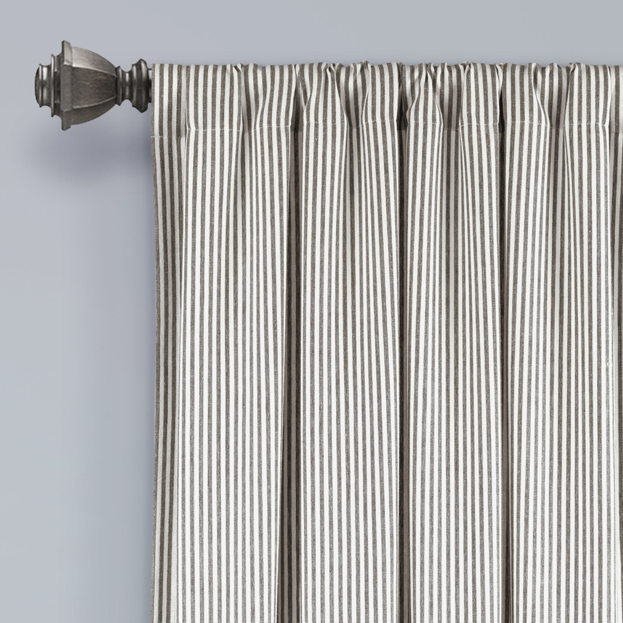 Vintage Stripe Yarn Dyed Cotton Window Curtain Panel Set