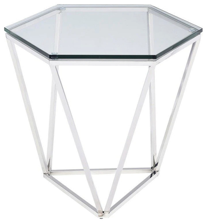 Faye Silver Side Table   Contemporary   Side Tables And End Tables   by Rustic Home Furniture Deco  Houzz