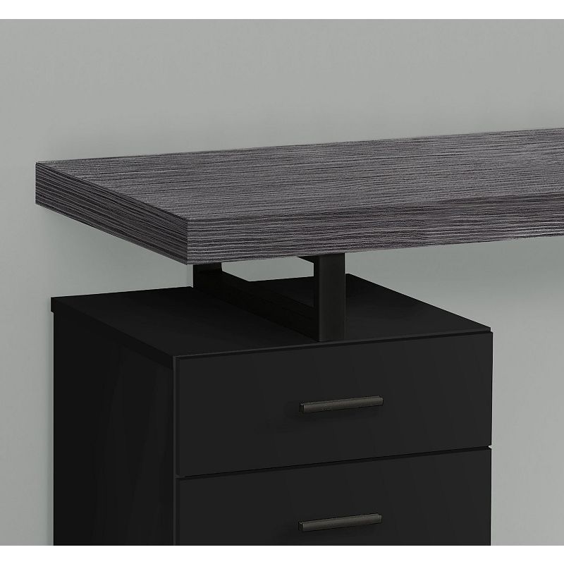 47.25 Black and Gray Contemporary Rectangular Computer Desk