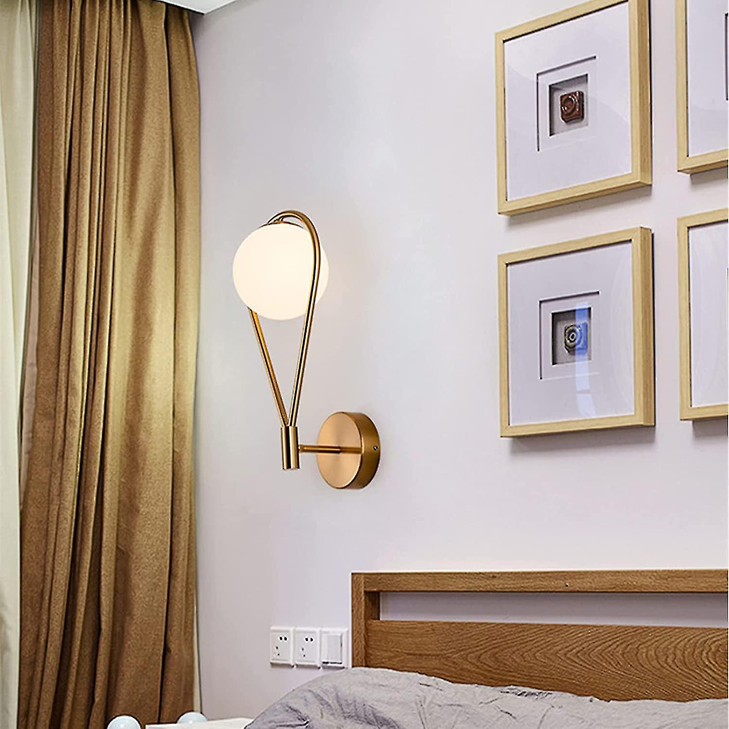 Led Wall Sconce Modern Indoor Industrial Retro，glass，round Ball，metal E27[energy Class A+++]bronze