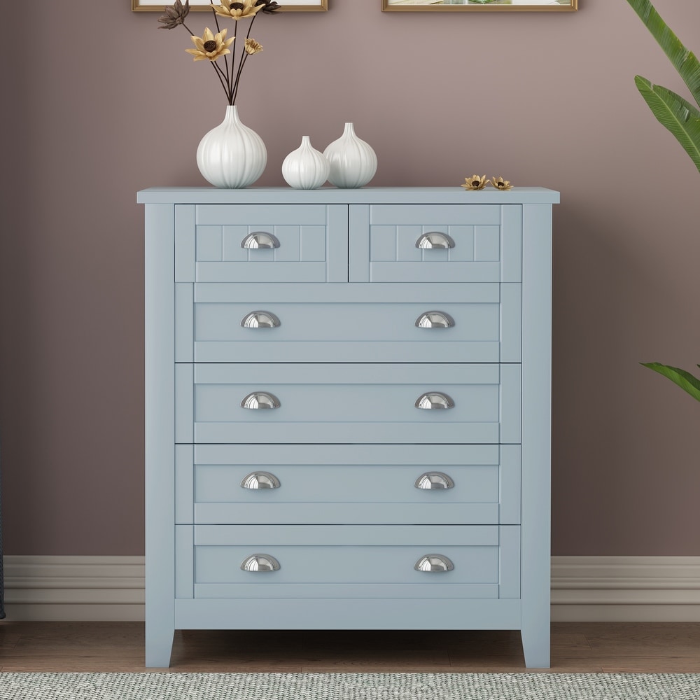 Drawer Cabinet Bar Cabinet  Storage Cabinet with Retro Shell shaped Handle