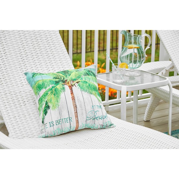 X 18 quot At The Beach Coastal Indoor outdoor Decorative Throw Pillow