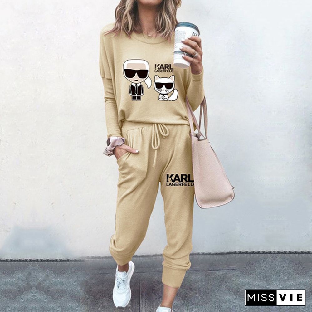 Spring Autumn New Women Fashion Long Sleeved Tracksuit High Quality Pure Color Jogging Sets Tops Pants(7-Colors)