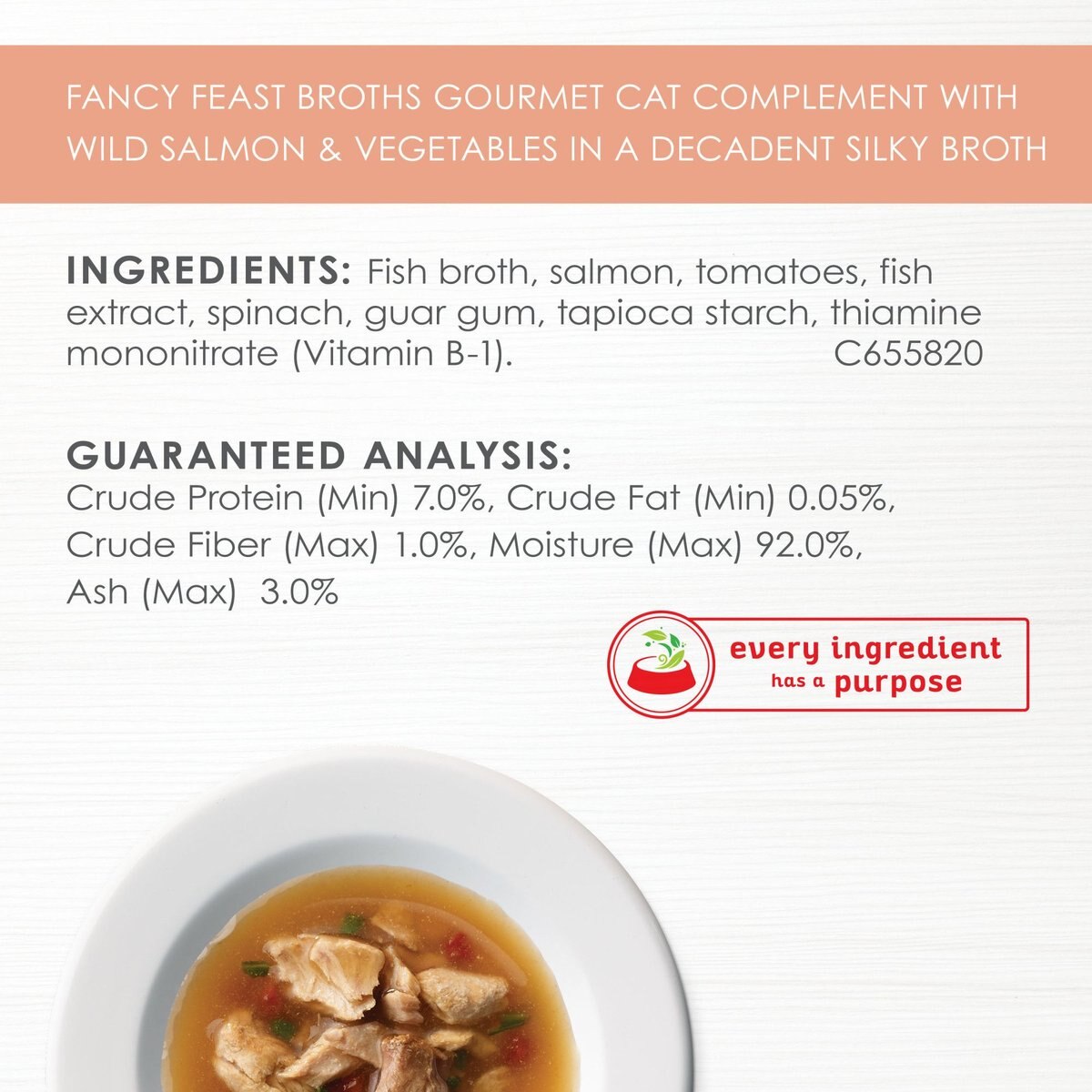 Fancy Feast Classic Broths with Wild Salmon and Vegetables Supplemental Cat Food Pouches