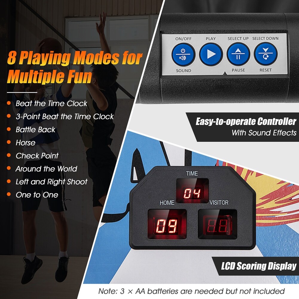 Costway Dual LED Electronic Shot Basketball Arcade Game with 8 Game   81.5'' x 81'' x 42.5'' (L x W x H)