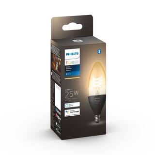 Philips Hue 40-Watt Equivalent B11 Smart LED Vintage Edison Soft White (2700K) with Bluetooth (1-Pack) 563601