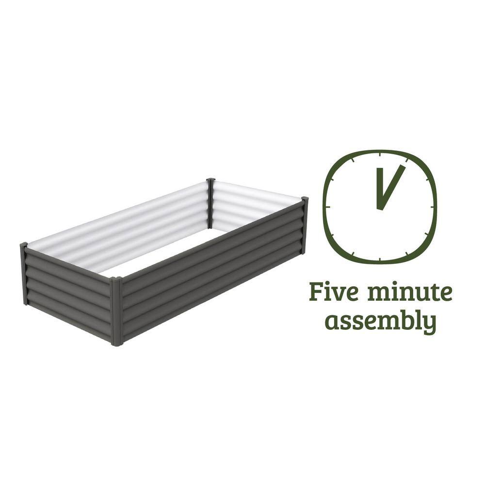 THE ORGANIC GARDEN CO. 78 in. L x 39.3 in. W x 16 in. H Woodland Gray Galvanized Metal Raised Garden Bed AB1301