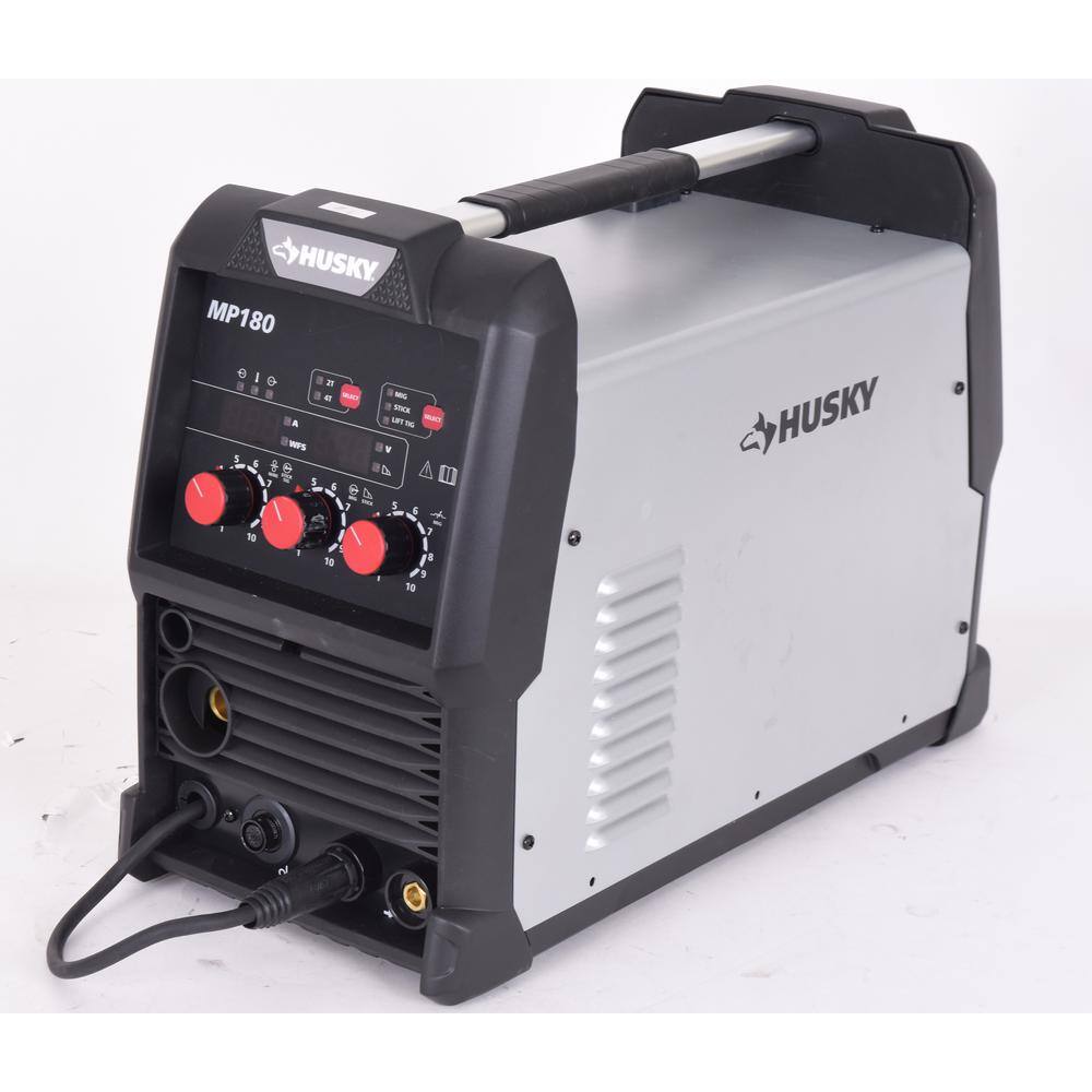 Husky Single Phase 180 Amp 240-Volt120-Volt AC Wire Feed 180 MIG Wire Feed Welder with Foot Pedal and Dual Voltage Technology PIONEERMP180DV