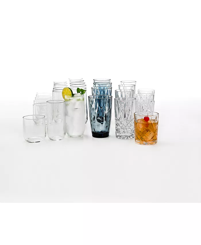 Godinger Barware Dublin Double Old-Fashioned and Highball Glasses Set of 8