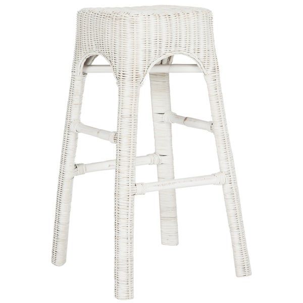 SAFAVIEH 30-inch Percy Wicker White Distress Counter Stool - 18.9