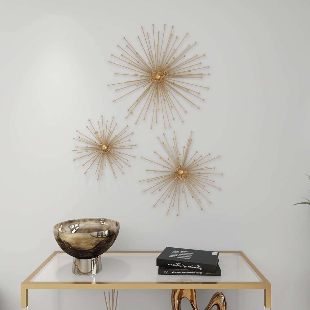 Gold Metal 3D Starburst Wall Decor (Set of 3)   Small