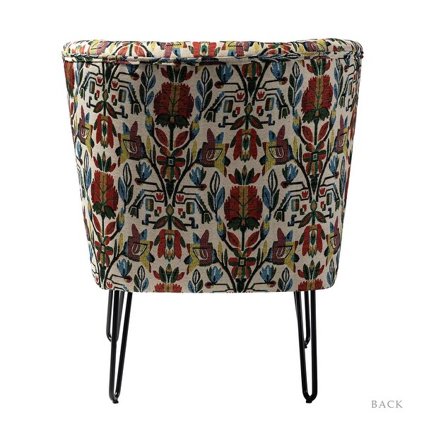 Estebana Contemporary Upholstered Side Chair with Floral Pattern Set of 2 by HULALA HOME