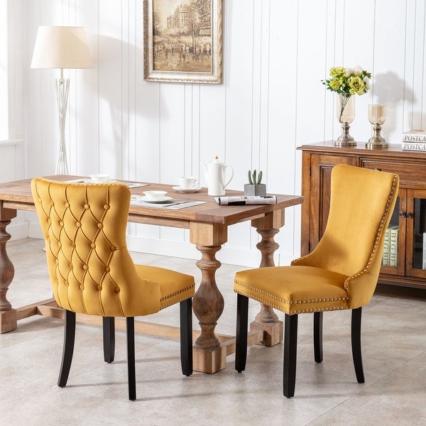 Velvet Dining Chairs Set of 2，for Kitchen Diningroom