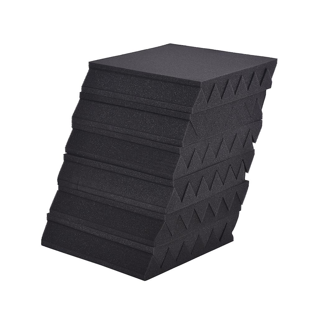 12 Pack Studio Acoustic Foams Sponge Panels Tiles Absorption Sound Insulation Foam Triangle Flame-retardant High Density 30 * 30cm / 12 * 12in Blackandr