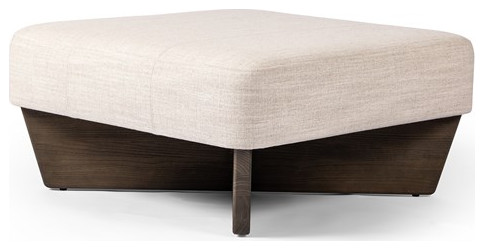 Flurin Square Ottoman Alcala Sand   Transitional   Footstools And Ottomans   by Rustic Home Furniture Deco  Houzz