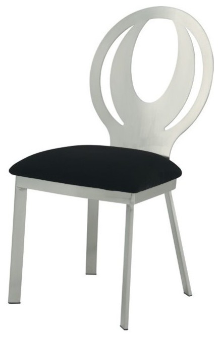 (Set of 4) Dining Chairs in Chrome and Black   Contemporary   Dining Chairs   by Homesquare  Houzz