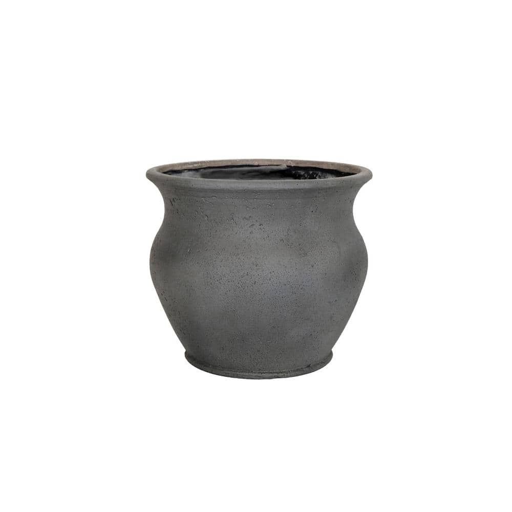 10.25 in. Dia x 9 in. H. Smooth Cement Cast Stone Belly Pot PF8919SC