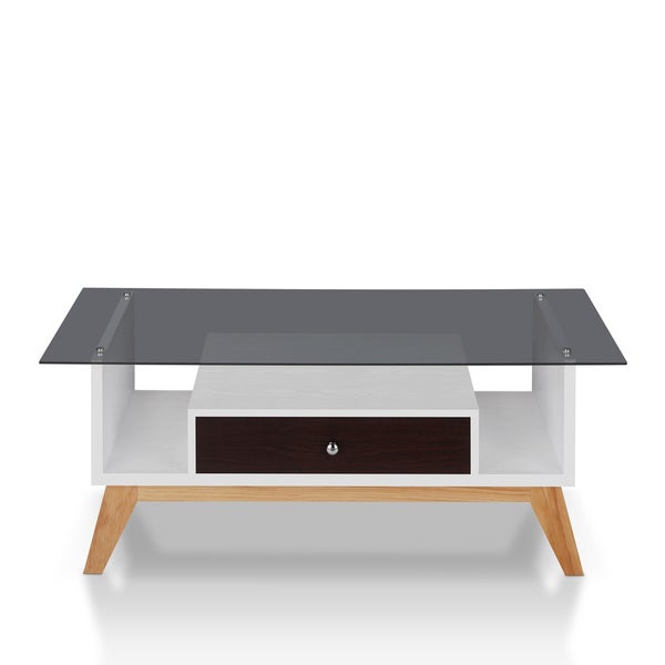 Furniture of America Tevi Mid-century Modern 47-inch 1-shelf Coffee Table