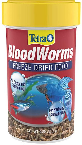 Tetra BloodWorms Freeze-Dried Fish Food， 0.25-oz jar