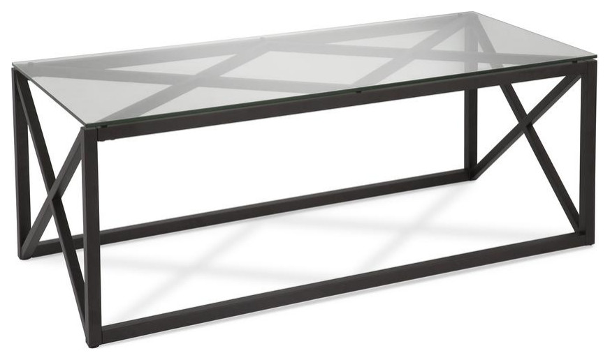 Dixon 46  x27 x27Wide Rectangular Coffee Table in Blackened Bronze   Contemporary   Coffee Tables   by BisonOffice  Houzz