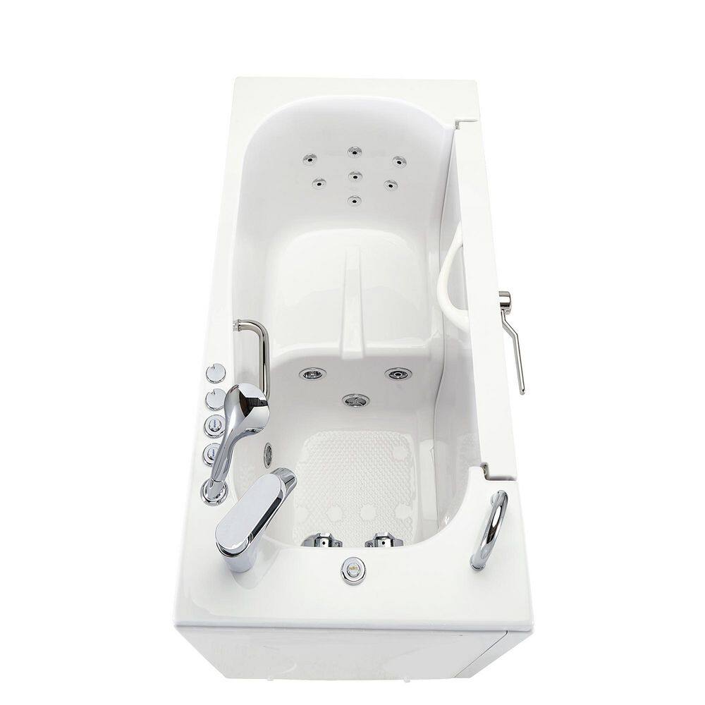 Ella Wheelchair Transfer 26 52 in. Walk-In Whirlpool Bathtub in White with Independent Foot Massage Fast Fill Faucet LHD OLA2652HH2PL