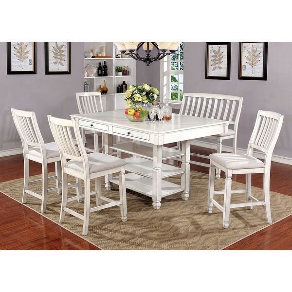 Wooden Dining Table in Antique White - Antique White