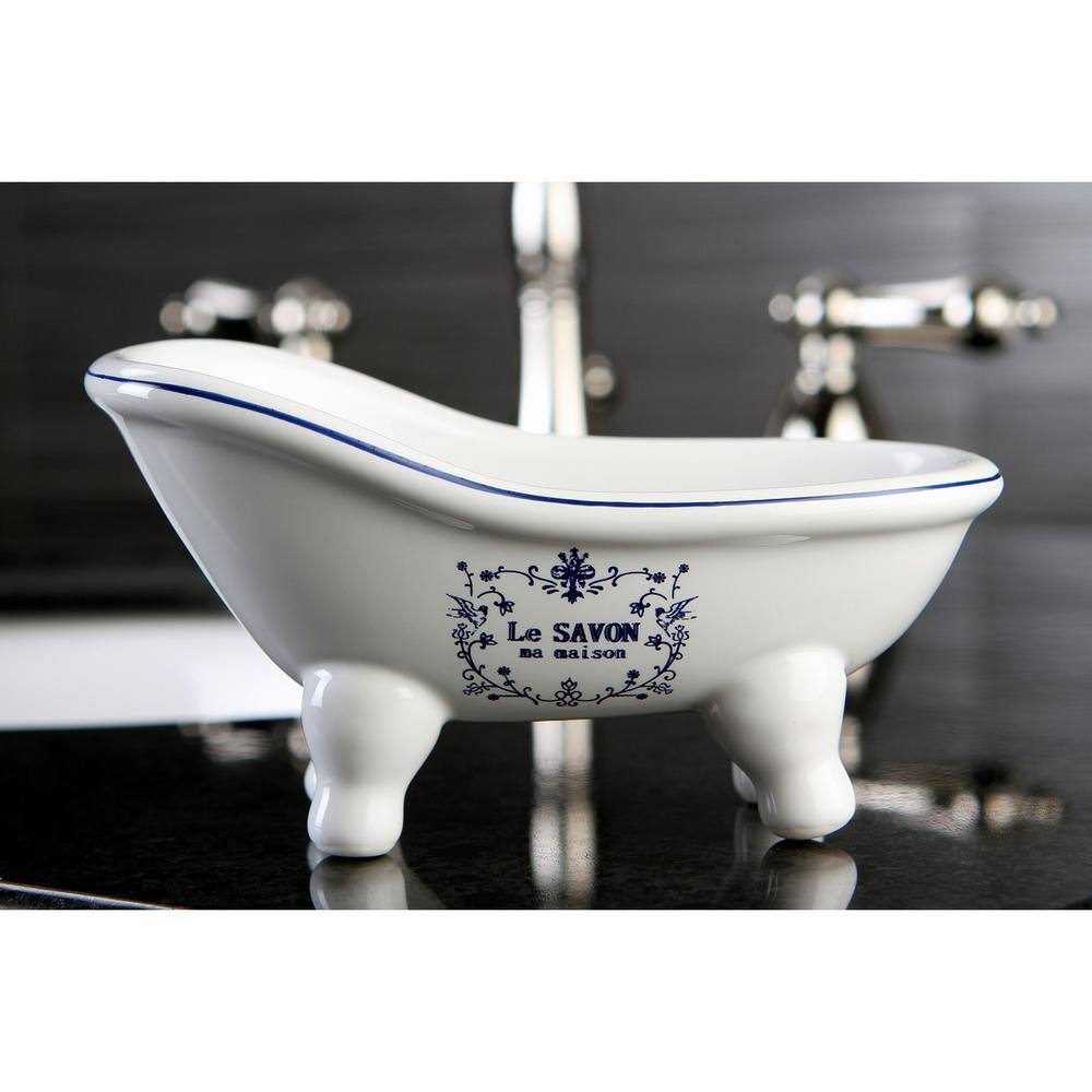 Kingston Brass Le Savon Slipper Claw Foot Tub Soap Dish in White HBATUBSSW