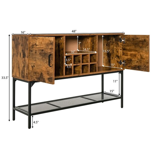 Costway Industrial Kitchen Buffet Sideboard 2-Door Console Table - See Details