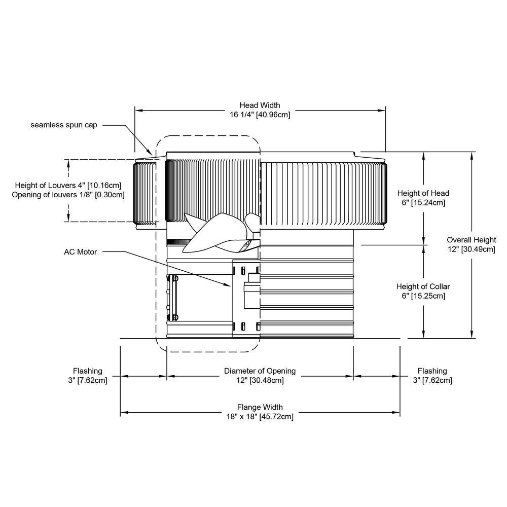 Active Ventilation 800 CFM Power 12 in. Dia Aura Exhaust Attic Fan with 6 in. Collar AF-12-C6