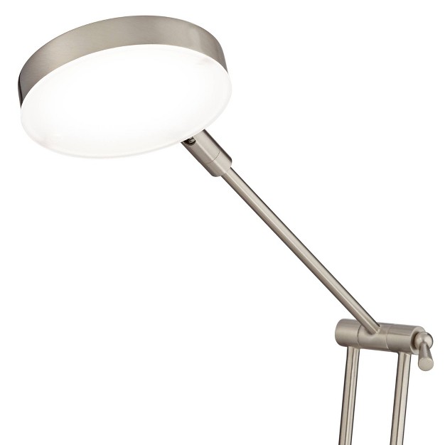 High Satin Nickel With Usb Charging Port Led Adjustable Arm White Head For Bedroom Living Room Bedside Reading