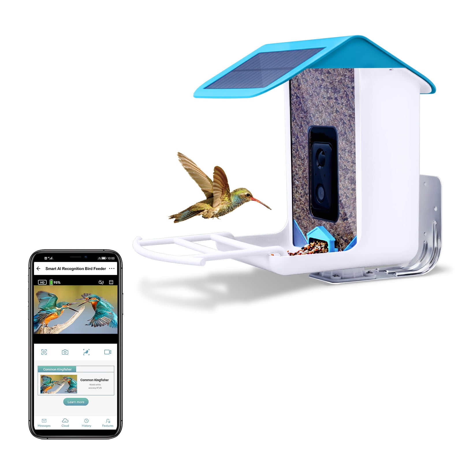 Smart Bird Feeder with Camera，Bird House，Birdsoulmate AI Smart Bird Feeder，Camera 1080P HD Video，WiFi Connection