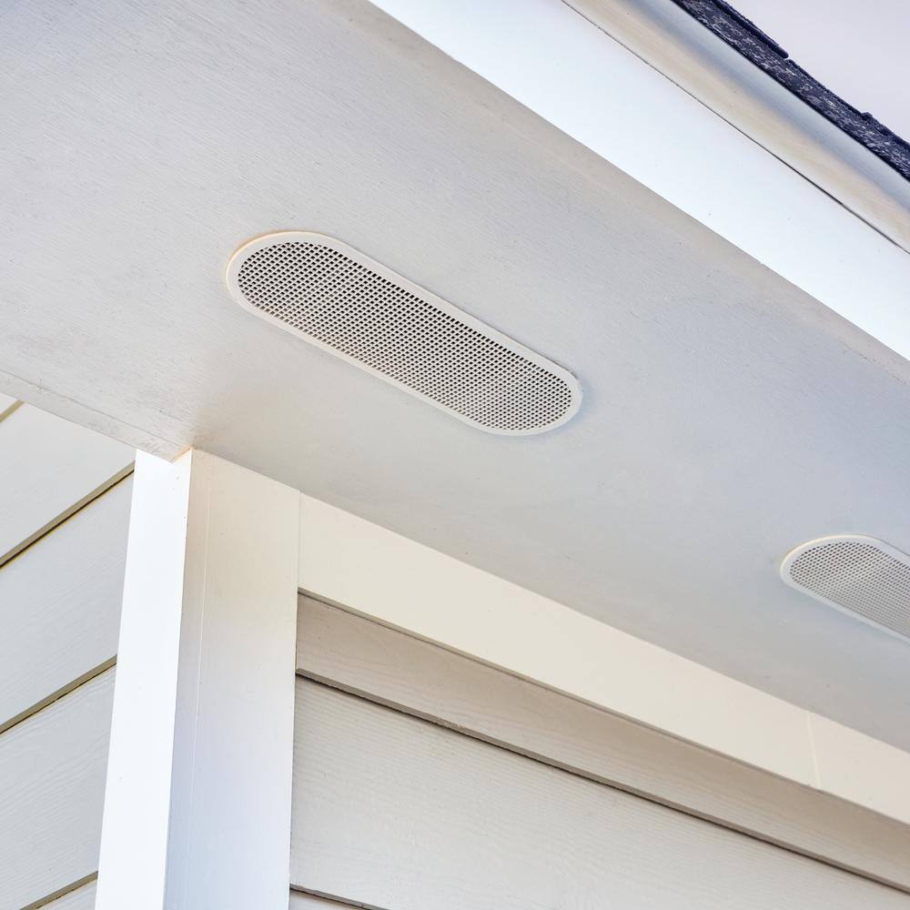 Master Flow 4 in. x 12 in. Oval White UV Resistant Resin Soffit Vent (Carton of 36) EAP412W-36