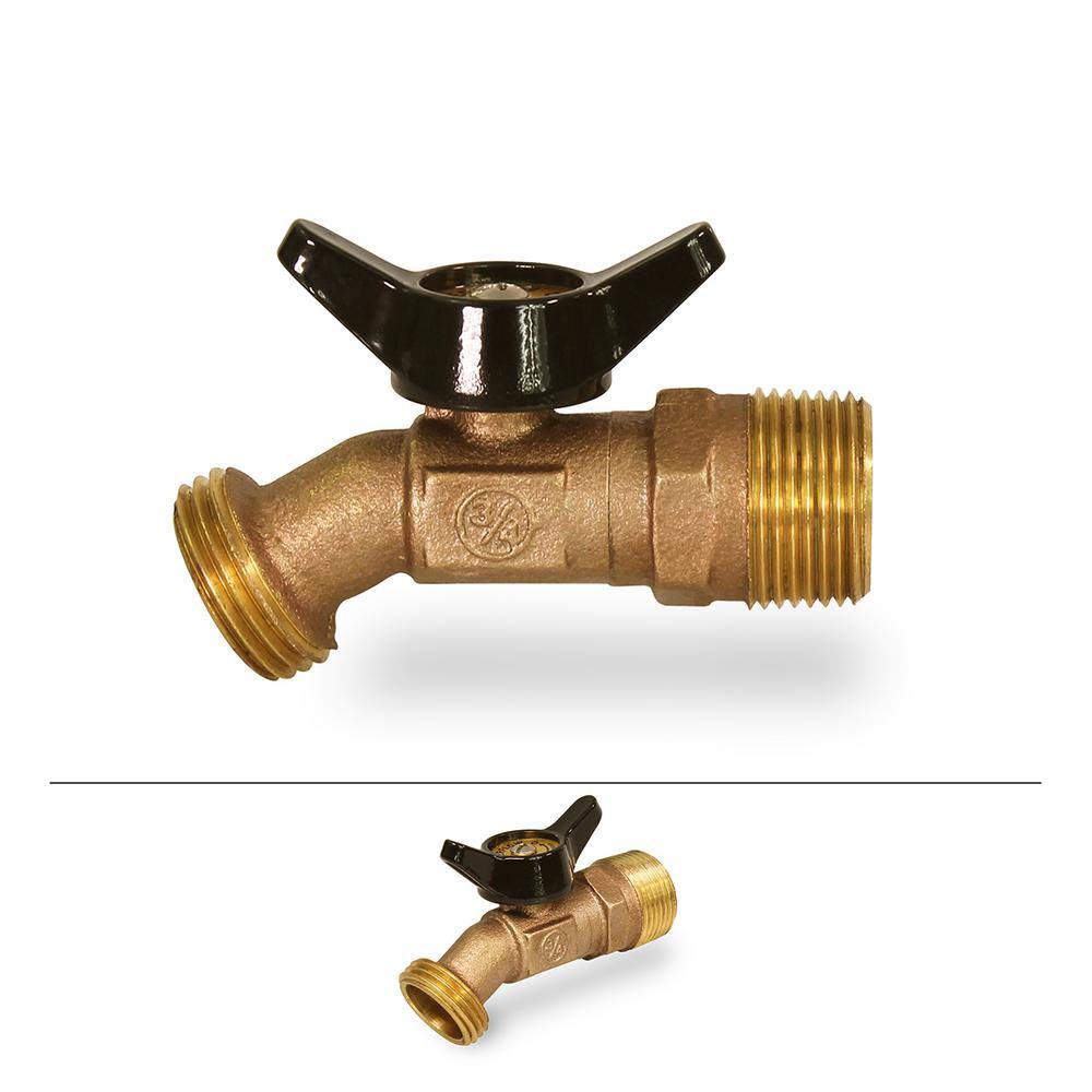 The Plumber's Choice 12 in. MIP Inlet x 34 in. MHT Outlet No Kink Multi-Turn Sillcock Hose Bibb Cast Brass 46835