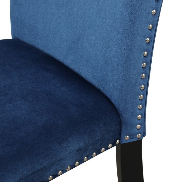 2 PCS Velvet Chairs with Nailhead-trimmed for Dining Table