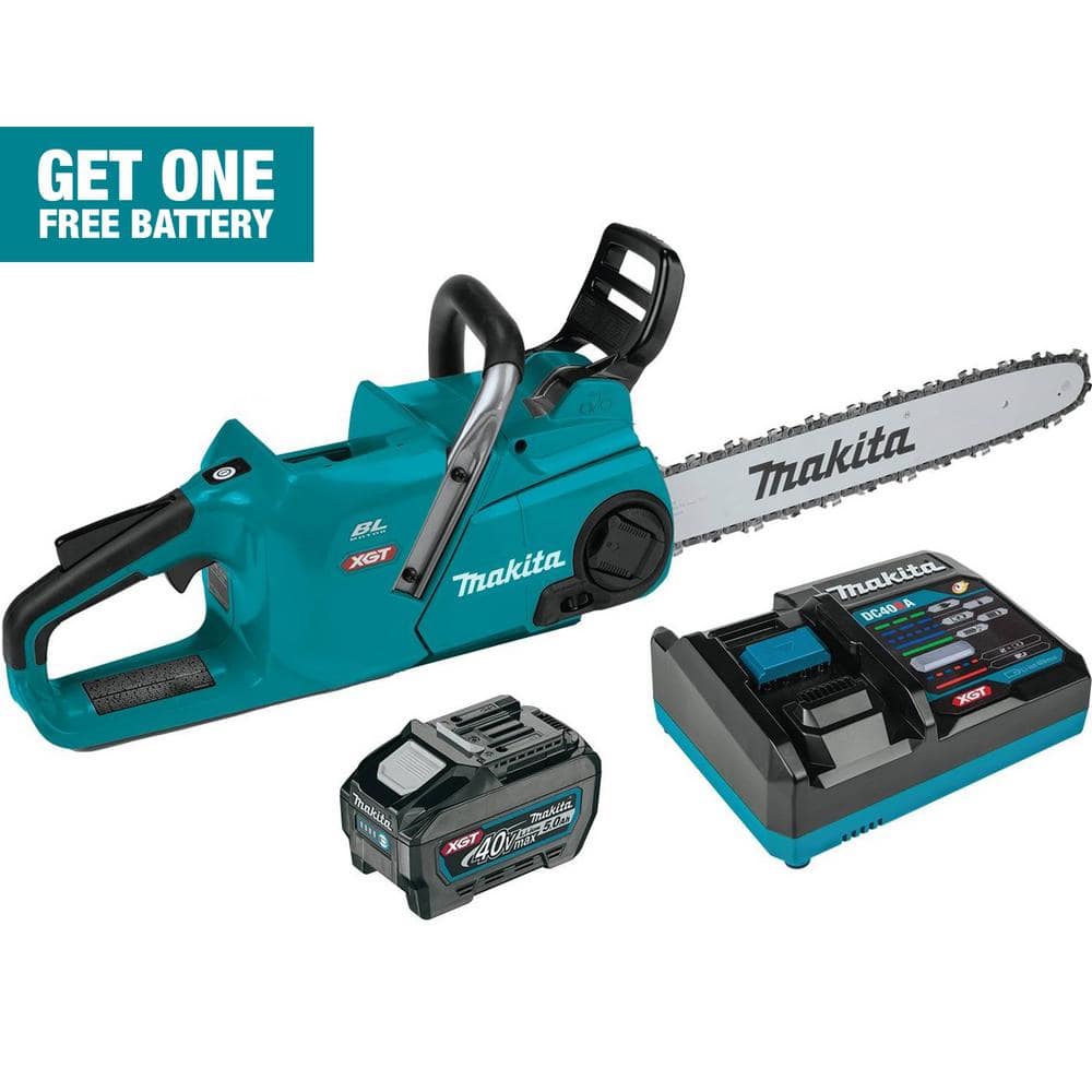 Makita 18 in. 40V max XGT Brushless Electric Battery Chainsaw Kit (5.0Ah) GCU06T1