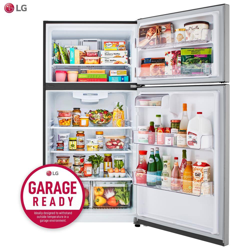 LG 24 cu. ft. Top Mount Freezer Refrigerator with Multi-Flow Air System in Stainless Steel Garage Ready LHTNS2403S