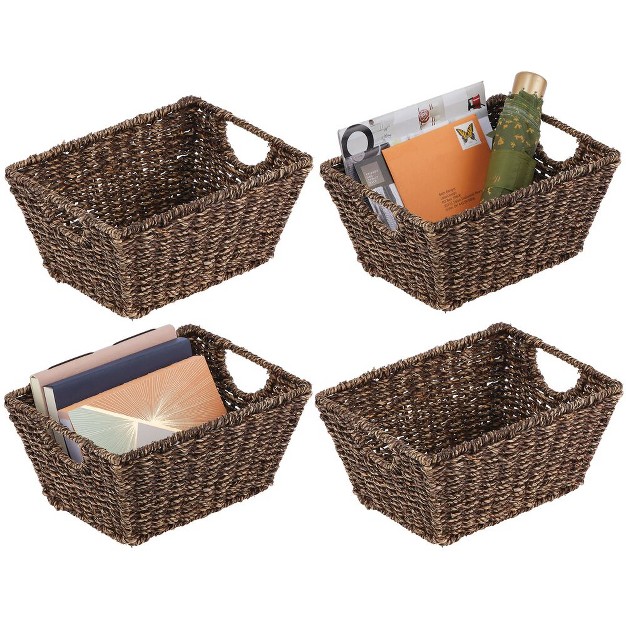 Mdesign Woven Seagrass Nesting Kitchen Storage Basket Bins