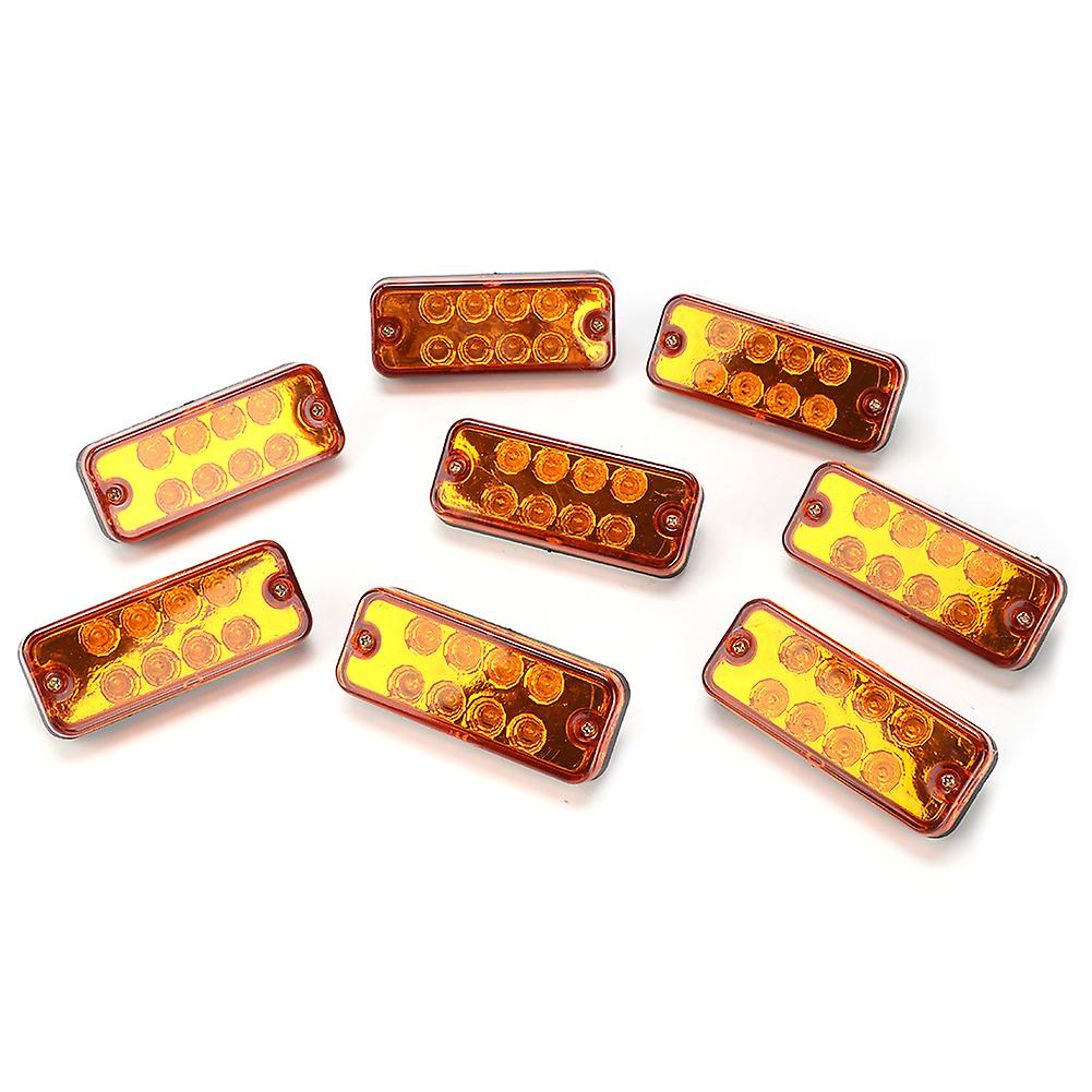 8pcs 24v Truck Side Marker Light Lamp 8led High Brightness Waterproof Shockproof