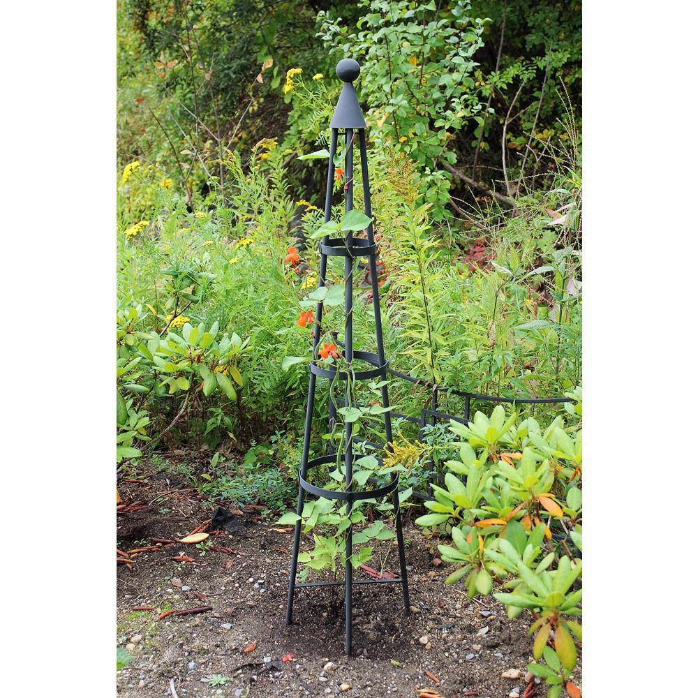 ACHLA DESIGNS Obelisk Garden Trellis 84 in. Tall Graphite Powder Coat Finish OBL-02