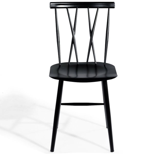 Costway Set of 2 Dining Side Chairs Chairs Armless Cross Back Kitchen - See Details