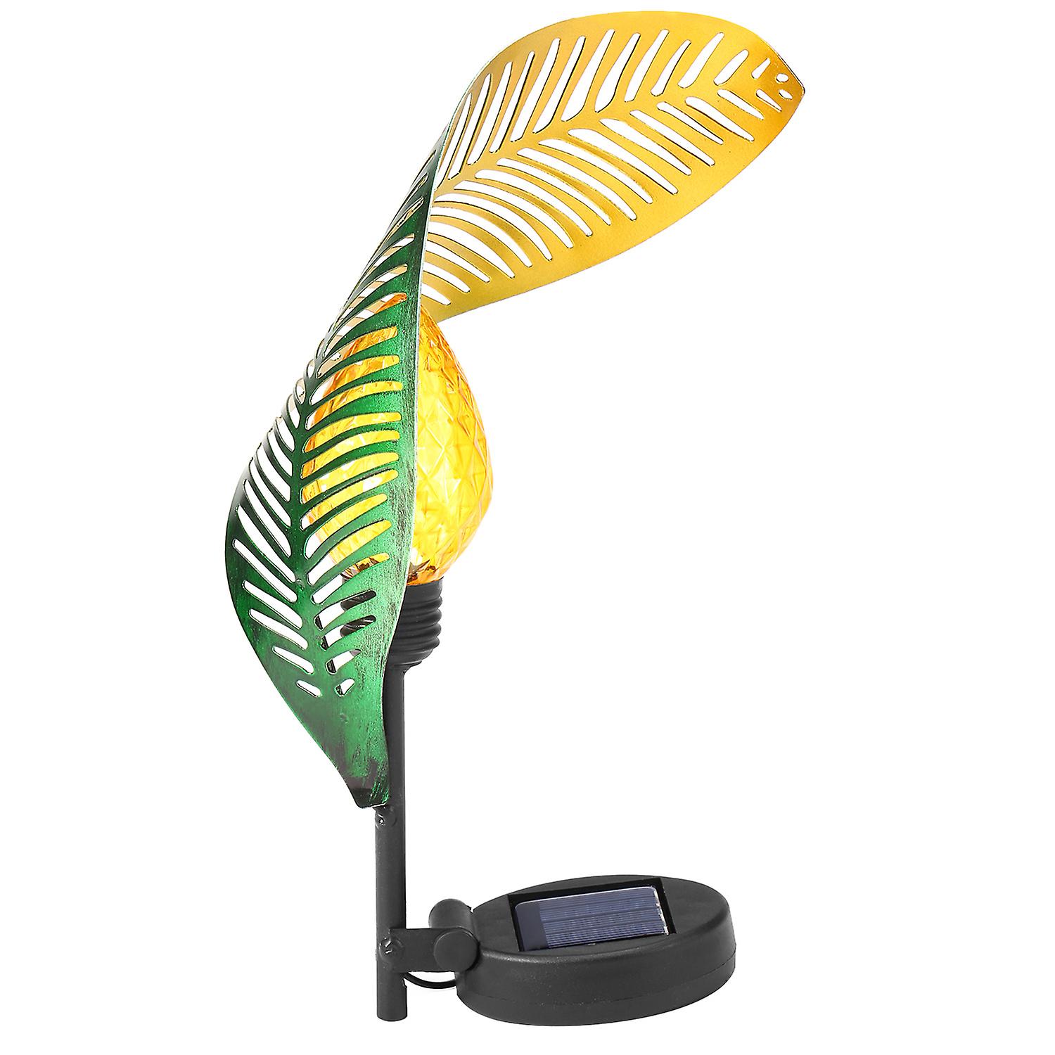 Solar Iron Leaf Led Light Outdoor Lawn Garden Inserted Led Light Landscape Light No.344499