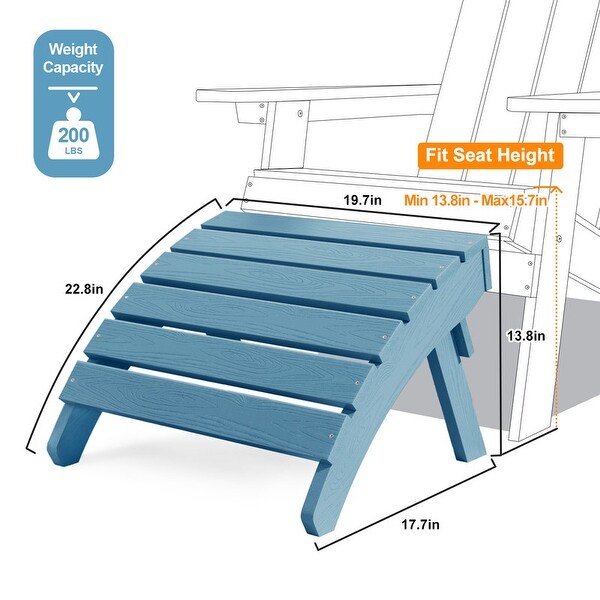 WINSOON 2Piece All Weather HIPS Outdoor Adirondack Chair with CupHolder and Ottoman