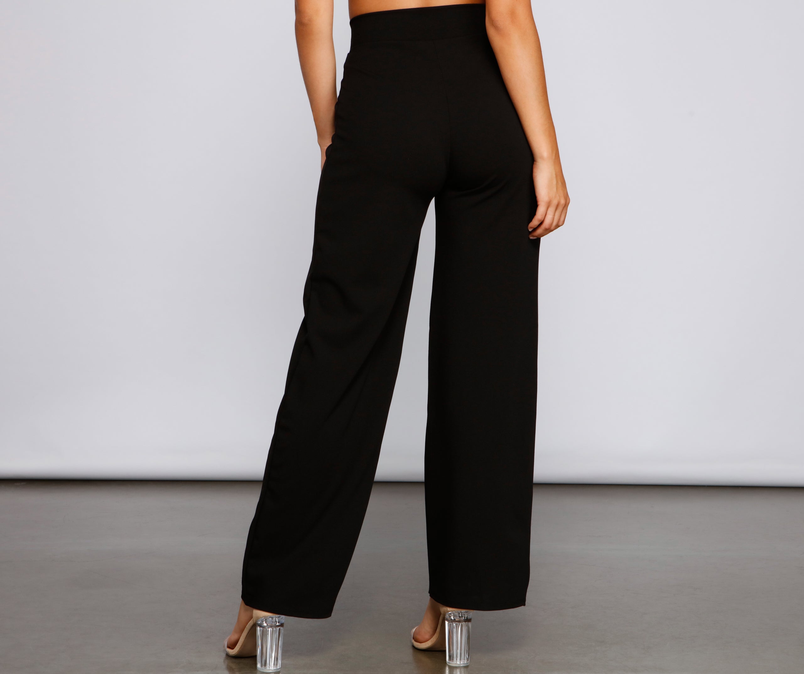 High Waist Pleated Wide Leg Pants