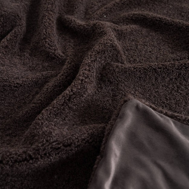 Teddy Faux Shearling Lux Throw Blanket Evergrace