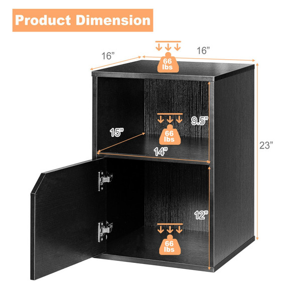 Costway 63407159 Set of 2 Nightstands Side End Tab...