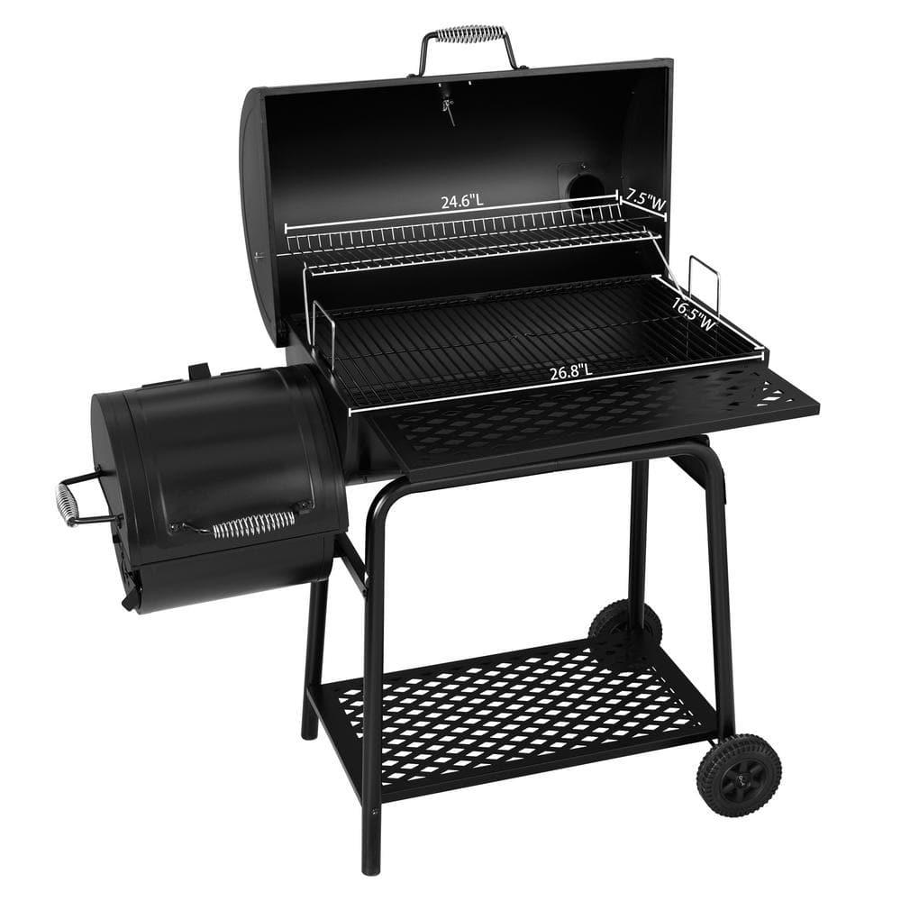 Royal Gourmet Charcoal Grill with Offset Smoker in Black Plus A Cover