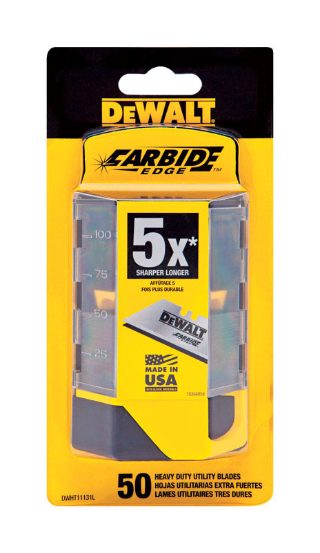 DW Carbide Edge Steel Heavy Duty Utility Blade 2-1/2 in. L 50 pc