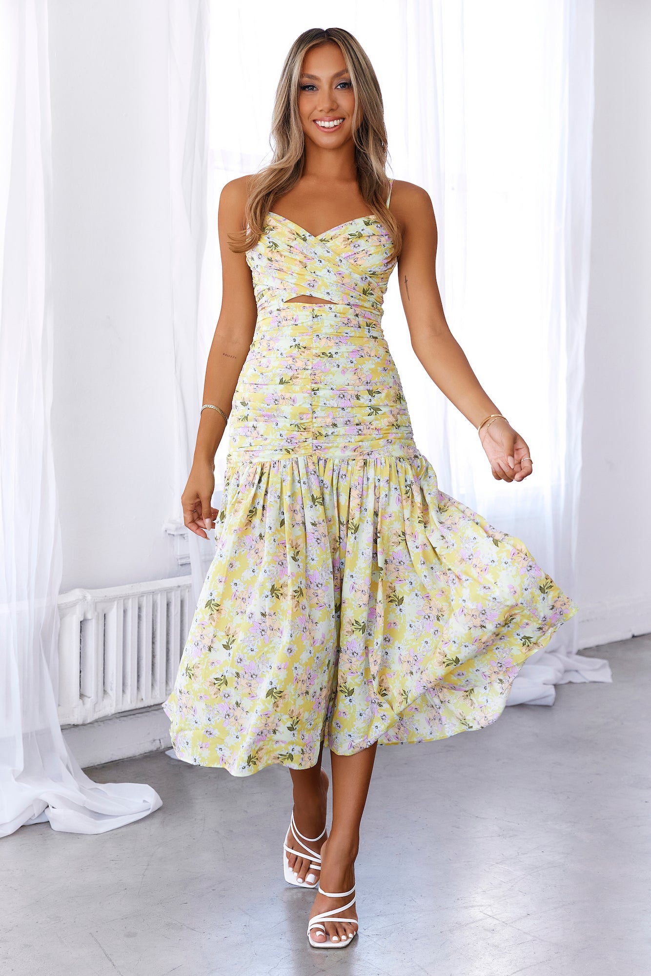 HELLO MOLLY Sun Risin Maxi Dress Yellow